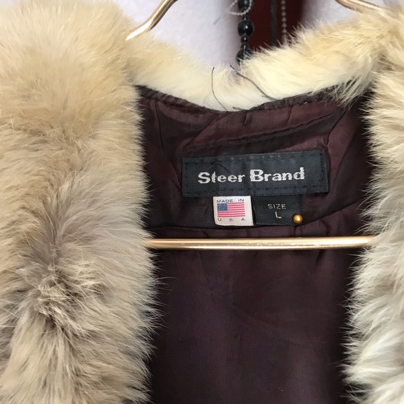 🖤GENTLY USED LG LEATHER VEST W/COMPLETE FOX PELT - Picture 4 of 6